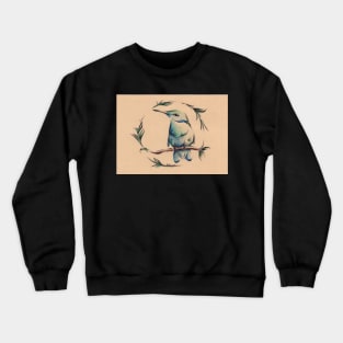 Small Wonder - Hummingbird Watercolor Painting on Vintage Paper Crewneck Sweatshirt